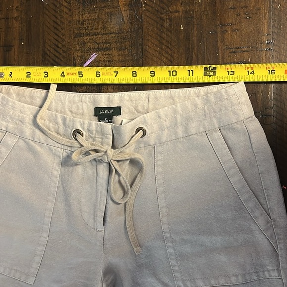 J. Crew Beige Linen Favorite Pant Size 2 Wide Leg Lagenlook Coastal Preppy Beach - Picture 13 of 16